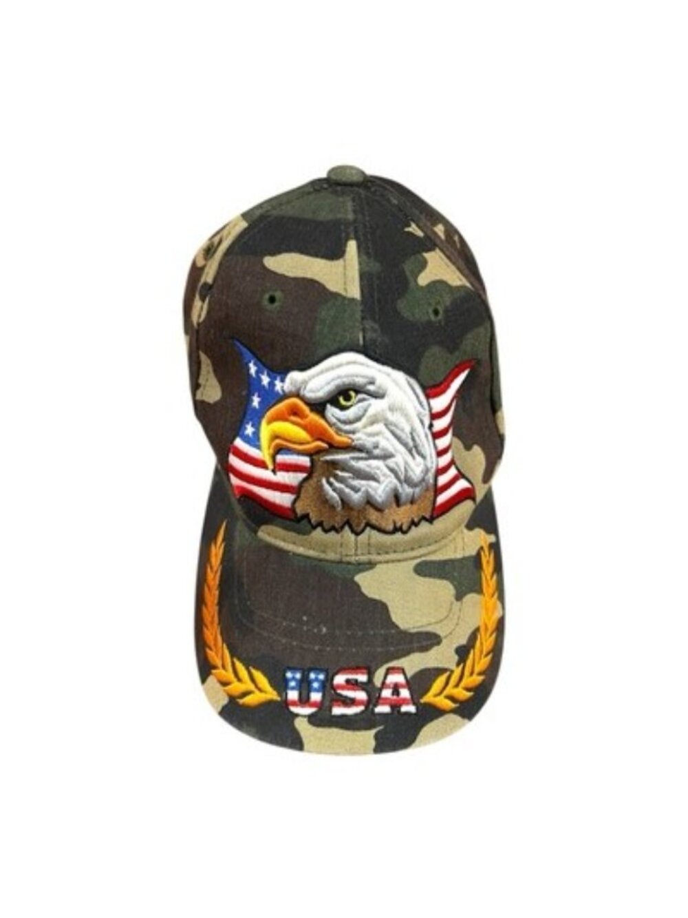 USA Embroidered Eagle Flag Camo Santo Cap Baseball Adjustable Patriotic Hat